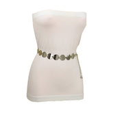 Silver Metal Chain Belt Circle Round Charm S M